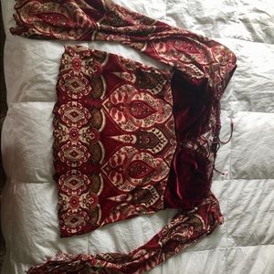 off the shoulder “hippie” top